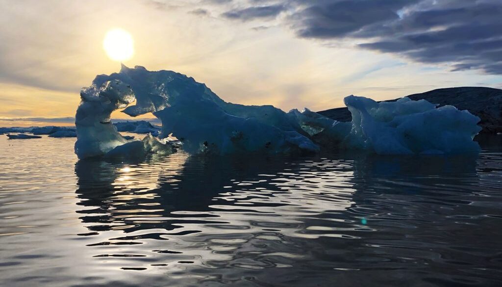 Ilulissat Greenland, midnight sun. Photo: Cody Whitelaw