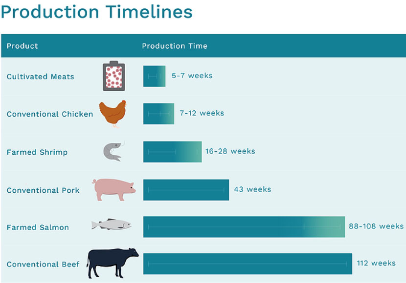 The advantages of cellular versus animal agriculture. Click on the image to be taken to the website to find out more: WhatIsCultivatedMeat.com (image: “How Cultivated Meat Is Made” reused under the CC BY 4.0 license).