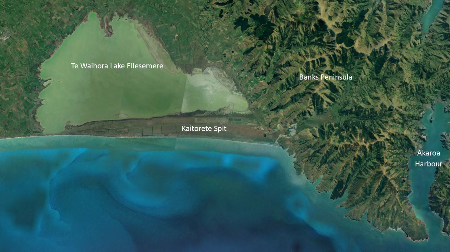 Fig. 3 Kaitorete Spit (Image: Google Earth)